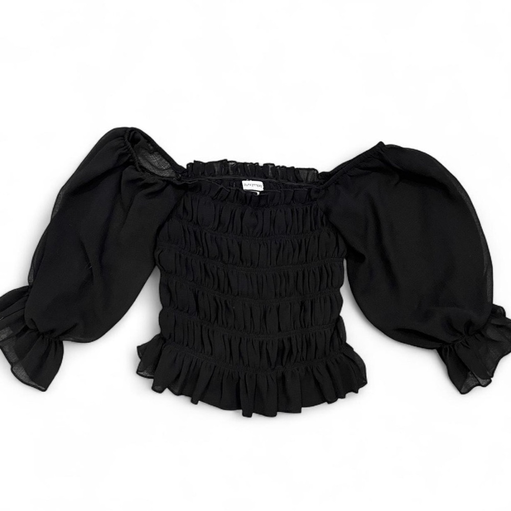 Urban Outfitters Black Ruffled Blouse